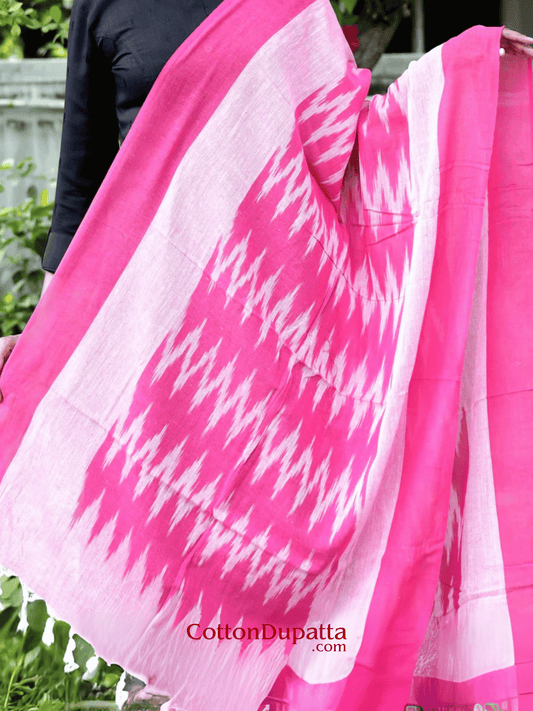 Cotton Dupatta Women's Ikkat Printed Soft Cotton Dupatta – Lightweight & Stylish Ethnic Wrap | DUP013