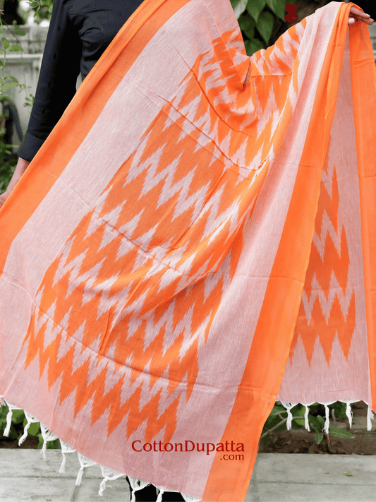 Cotton Dupatta Women's Ikkat Printed Soft Cotton Dupatta – Lightweight & Stylish Ethnic Wrap | DUP015
