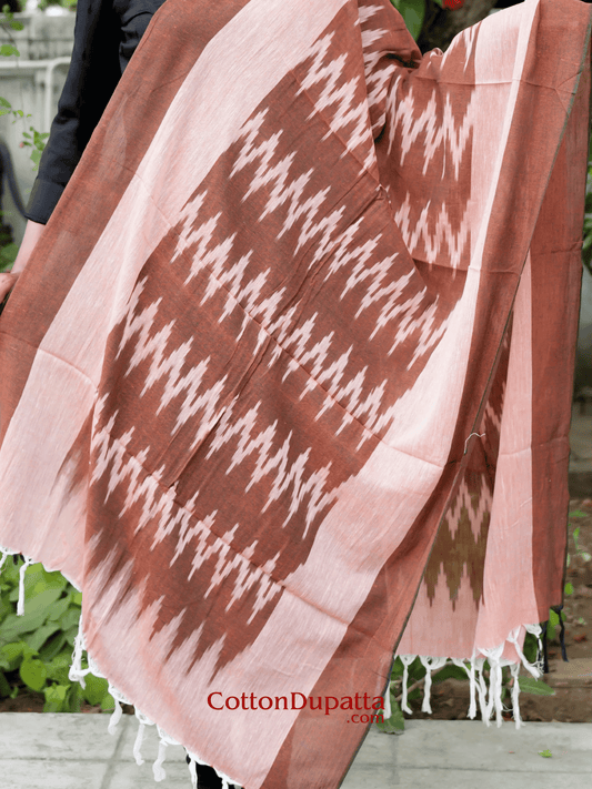 Cotton Dupatta Women's Ikkat Printed Soft Cotton Dupatta – Lightweight & Stylish Ethnic Wrap | DUP016