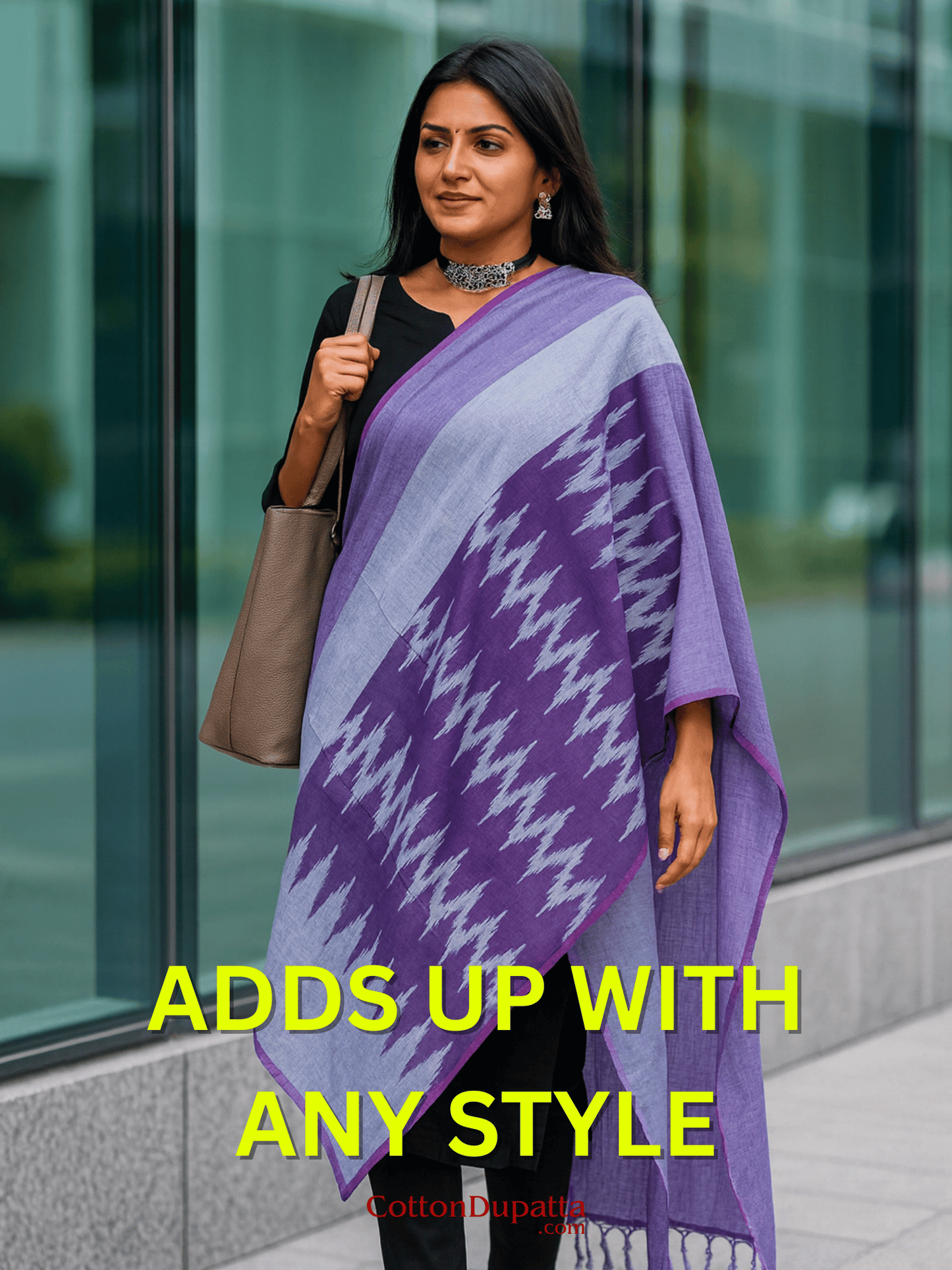 Cotton Dupatta Women's Ikkat Printed Soft Cotton Dupatta – Lightweight & Stylish Ethnic Wrap | DUP020